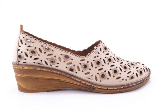 Pantofi Dama Piele Naturala De Vitel Claudio Casini Cart 1010 Bej