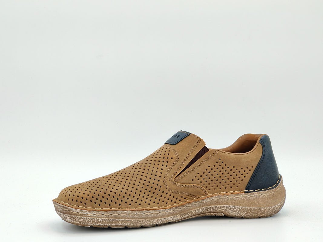 Pantofi Barbati Rieker Piele Naturala Nabuk Riek 03076 /Bej - Rieker - amely.ro