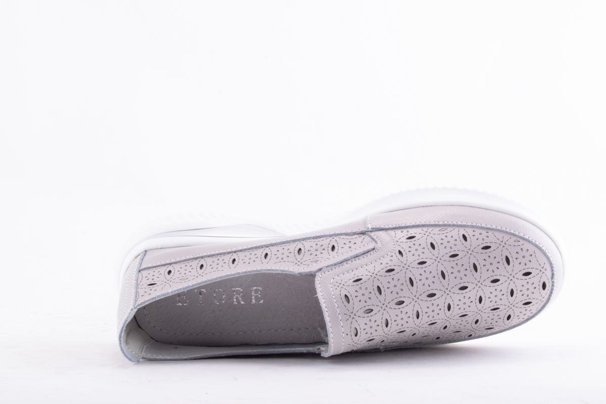 Pantofi Dama Etore Piele Naturala Bell A098 /Gri - amely.ro - amely.ro