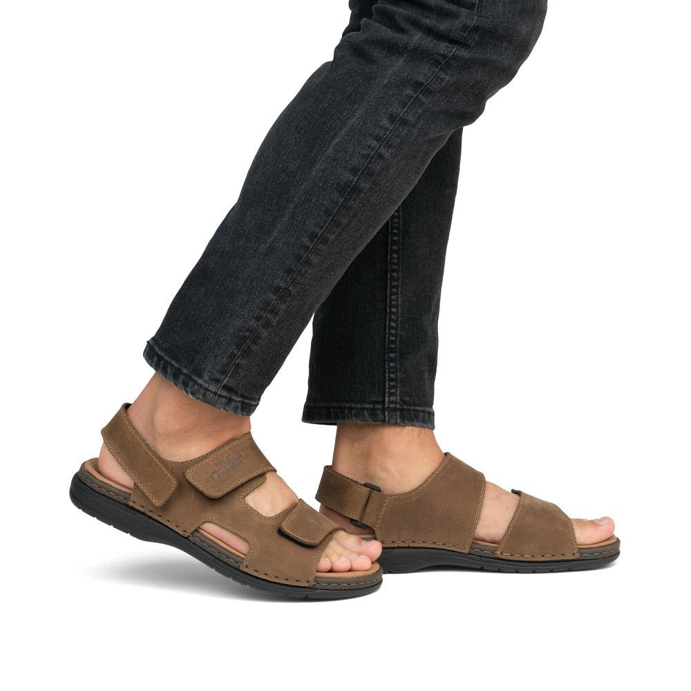 Sandale Barbati Piele Naturala Rieker RIEK 25558 - Rieker - amely.ro