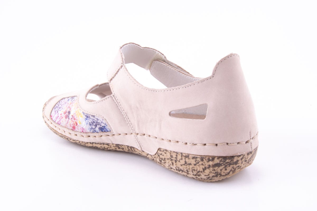 Sandale Dama Rieker Piele Naturala Nabuk Riek V7299 /Bej - Rieker - amely.ro