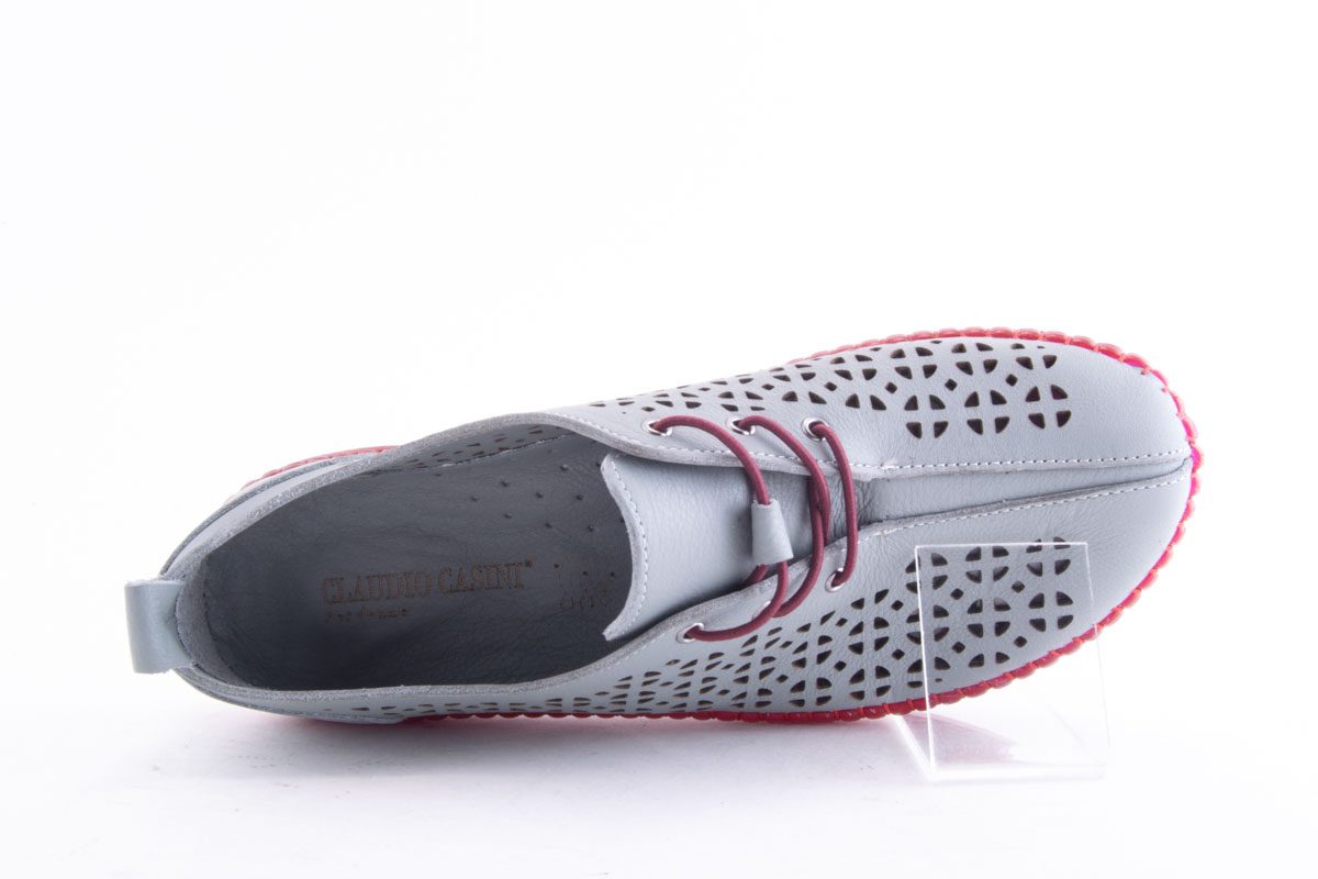 '-amely.ro-Claudio Casini-Pantofi Dama Piele Naturala De Vitel Claudio Casini Cart Hy771 /Gri