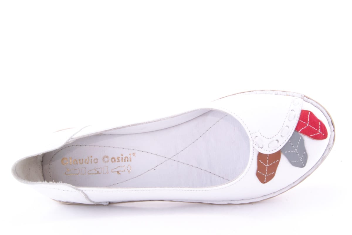 '-amely.ro-Claudio Casini-Pantofi Dama Piele Naturala De Vitel Claudio Casini Cart 2026 /Alb
