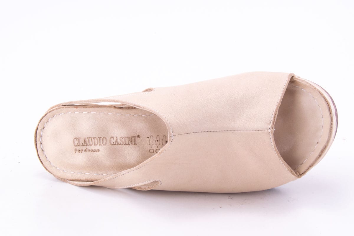 '-amely.ro-Claudio Casini-Saboti Dama Claudio Casini Piele Naturala De Vitel Cart 6110 /Bej