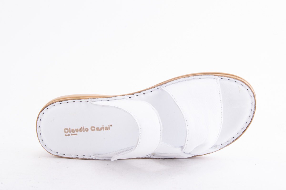 '-amely.ro-Claudio Casini-Saboti Dama Claudio Casini Piele Naturala De Vitel Cart 52103 /Alb