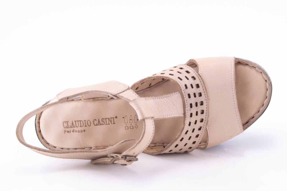 '-amely.ro-Claudio Casini-Sandale Dama Piele Naturala De Vitel Claudio Casini Cart 489 /Bej