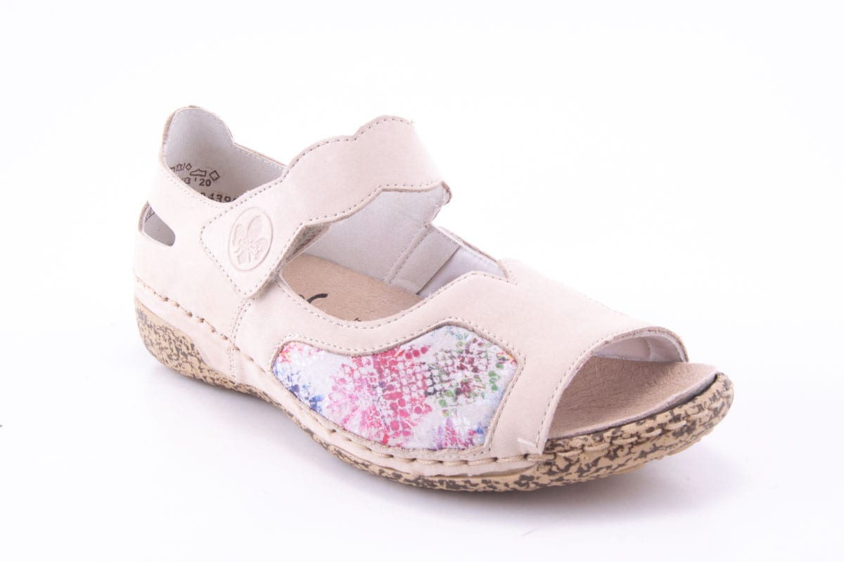 '-amely.ro-Rieker-Sandale Dama Rieker Piele Naturala Nabuk Riek V7299 /Bej