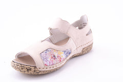 '-amely.ro-Rieker-Sandale Dama Rieker Piele Naturala Nabuk Riek V7299 /Bej