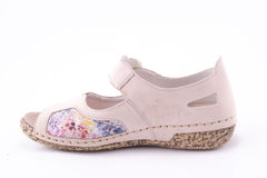 '-amely.ro-Rieker-Sandale Dama Rieker Piele Naturala Nabuk Riek V7299 /Bej
