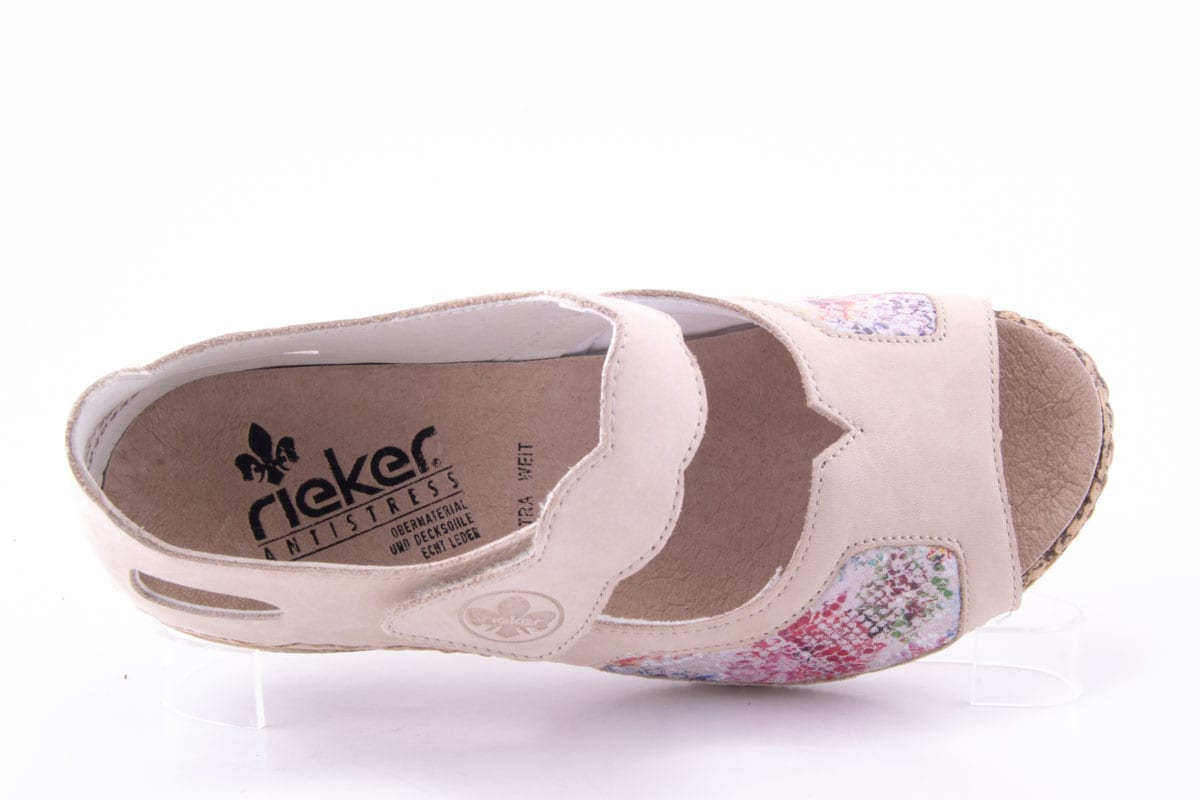 '-amely.ro-Rieker-Sandale Dama Rieker Piele Naturala Nabuk Riek V7299 /Bej